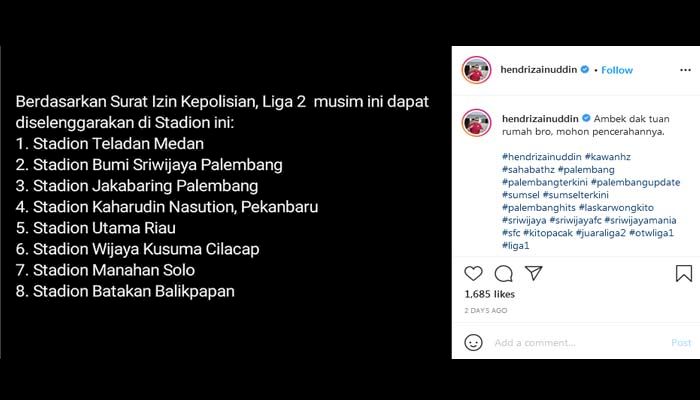 Bocoran 8 Stadion yang Sudah Dapat Izin Kepolisian untuk Menggelar Liga 2 Musim 2021